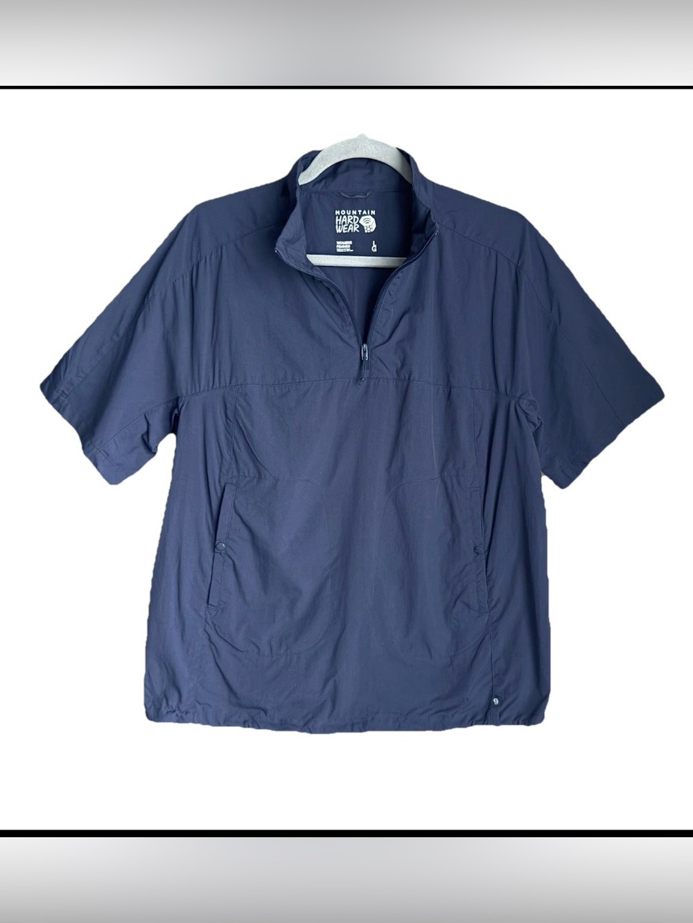 Mountain Hardwear Women's L Kor Preshell Short Sleeve Anorak Pullover Navy Blue